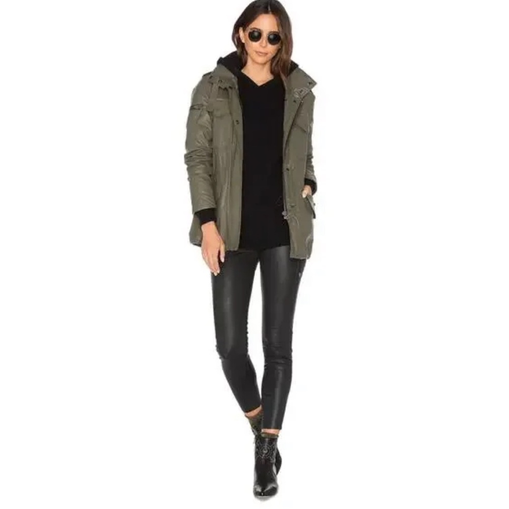 SAM. Mini Limelight Fox Fur Reversible Vest with Army Green Parka Size M - Picture 14 of 15